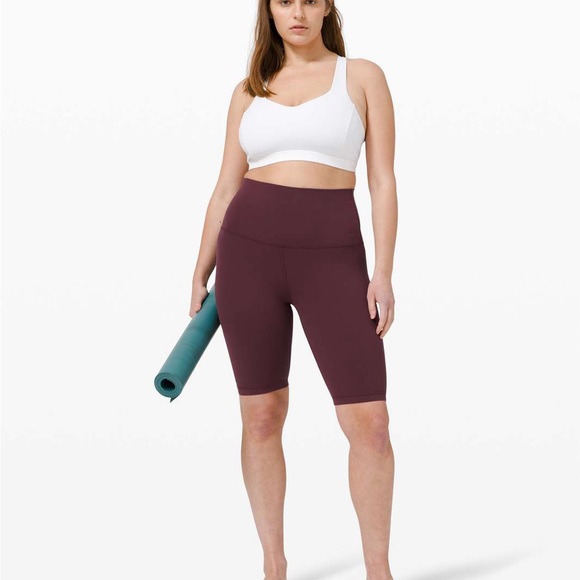 lululemon athletica Pants - Lululemon Align 10” High Rise Bike Shorts Maroon Size 10 Nulu Buttery Soft Yoga